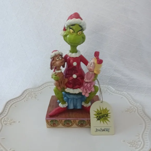 Jim Shore The Grinch Dr Seuss with Max and Cindy Lou - Green, Red, Pink - Picture 10 of 10